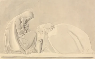 Die Anbetung der Könige, ein Entwurf für ein Basrelief